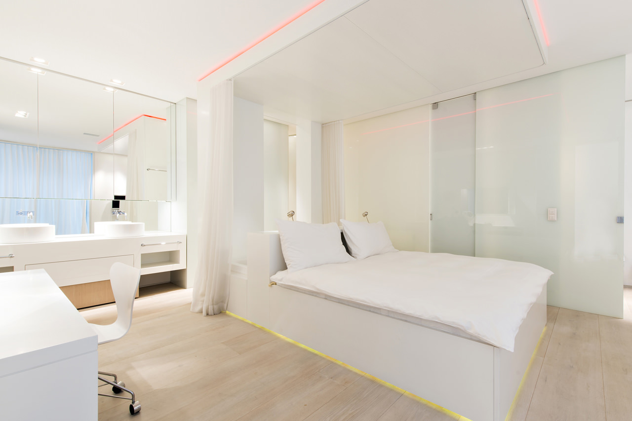 Master bedroom in Apartment Snow White in St Moritz