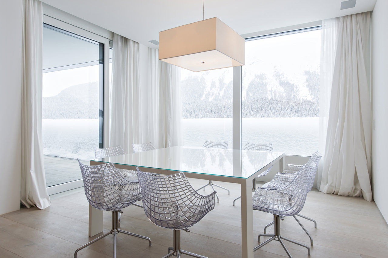 Dining room of Apartment Snow White in St Moritz