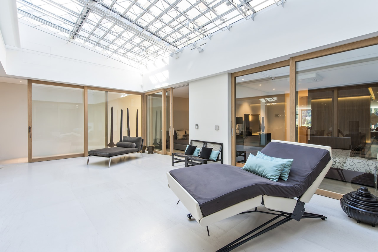 Inner courtyard at The Loft in St Moritz