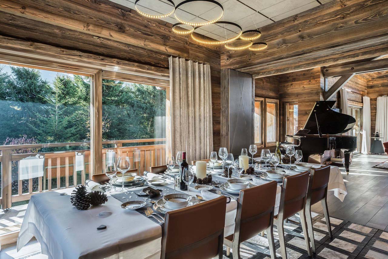 Dining table at Chalet Des Sens in Megeve