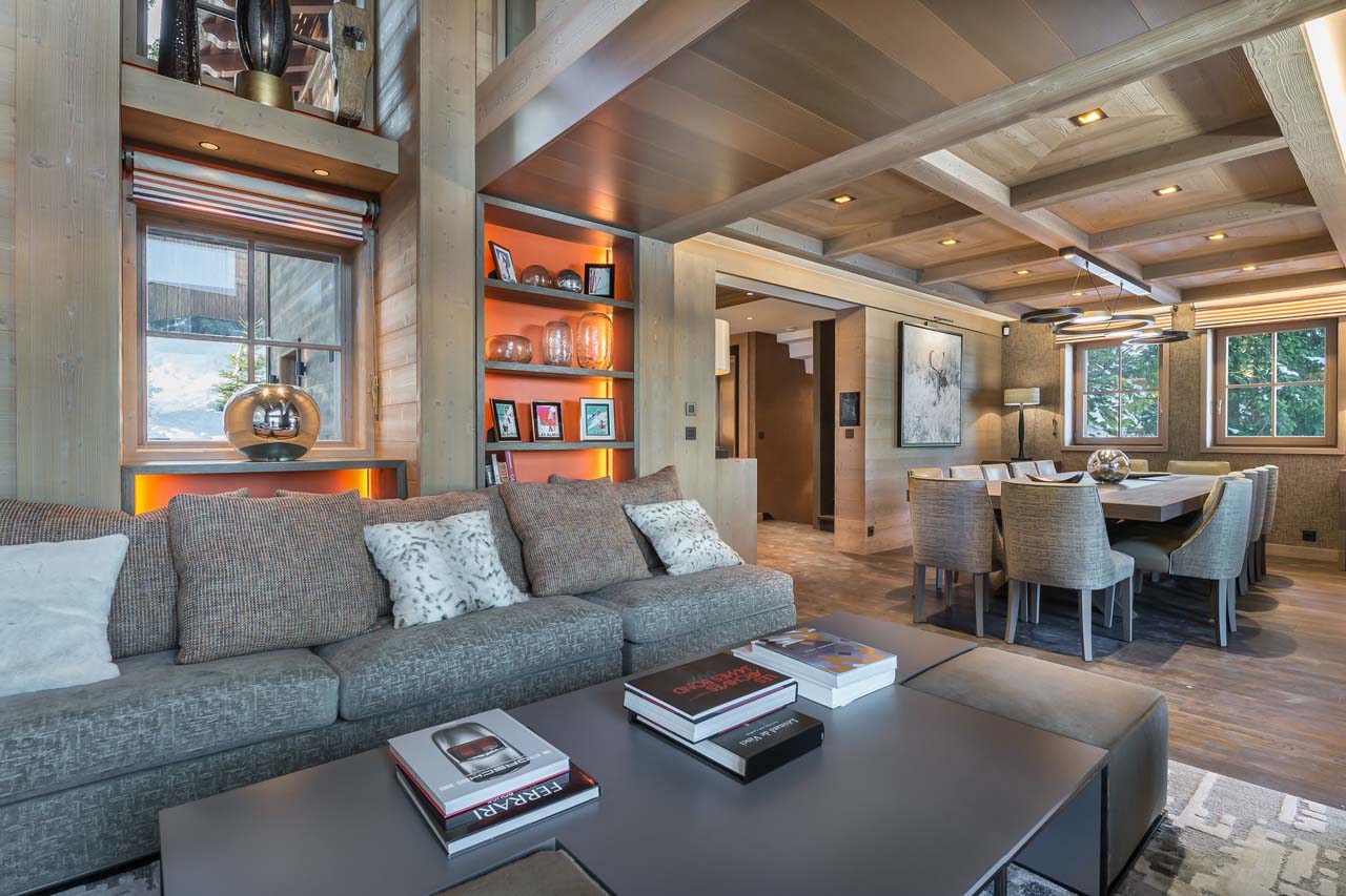 Comfortable sofas in Chalet Elixir in Courchevel 1850