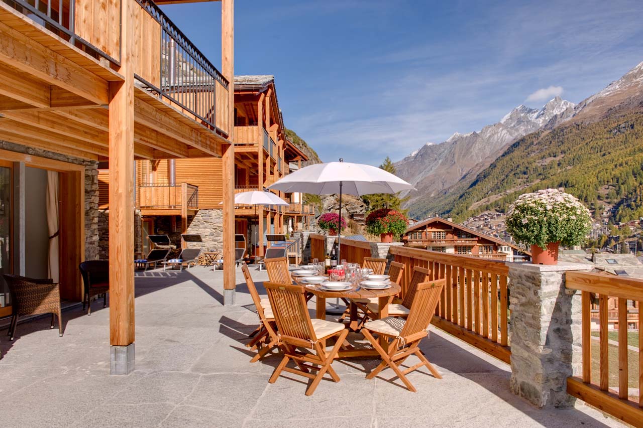 Furnished terrace in summer