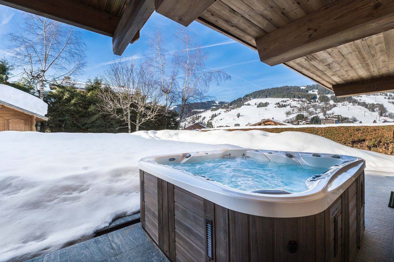 Outdoor Jacuzzi at Chalet Lamartine in Megeve