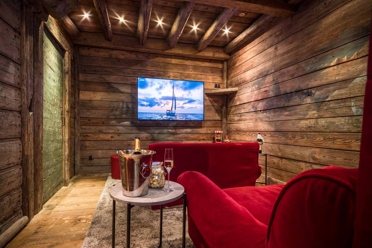 Cinema room at Chalet Montana in Courchevel 1850