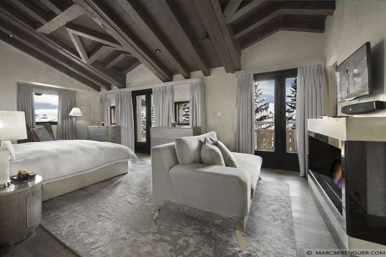 Master double bedroom with balcony access, Chalet Perce Neige, Courchevel 1850