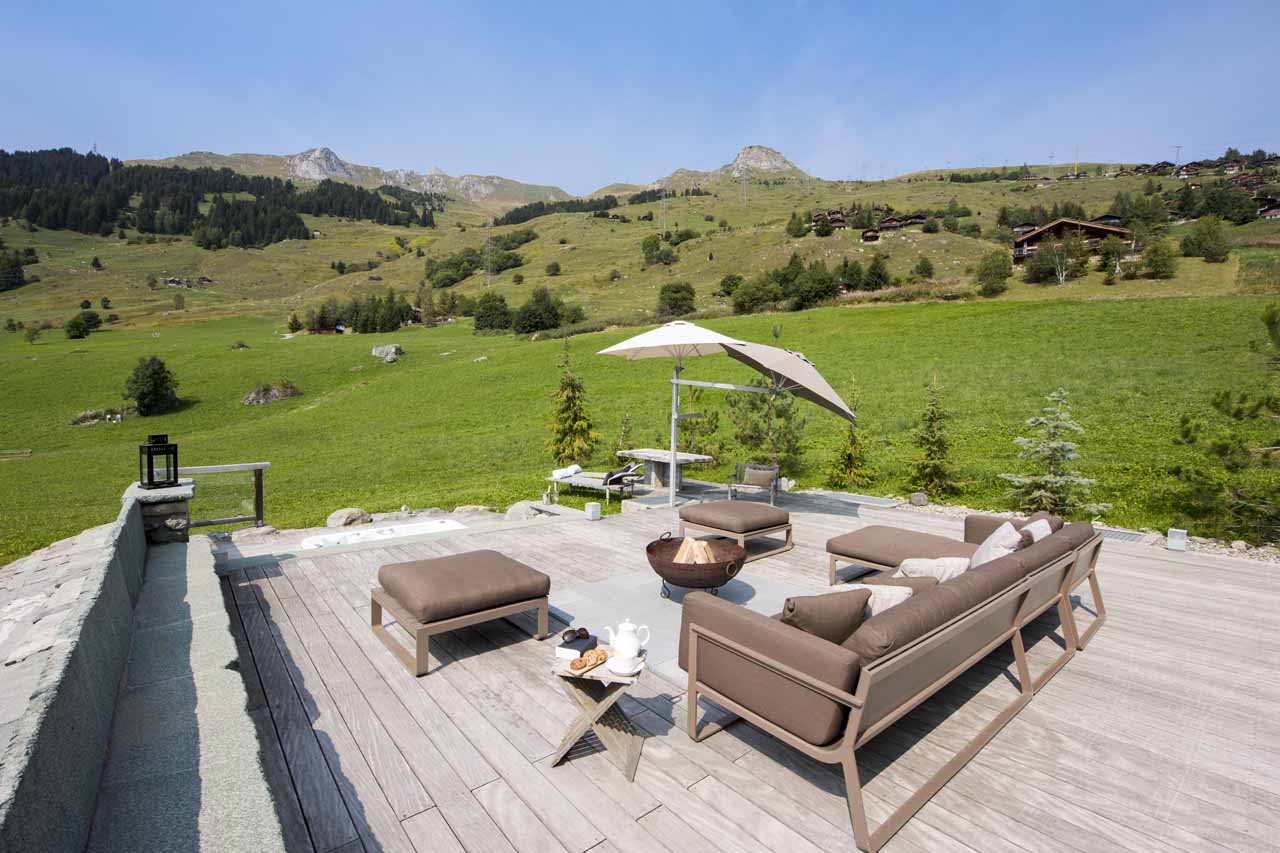 Terrace at Chalet Pierre Avoi in Verbier