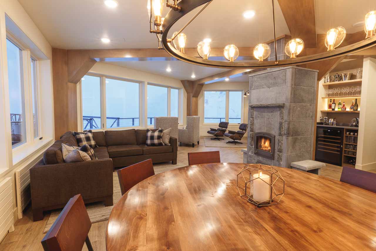 Living area at Sheldon Chalet in Alaska