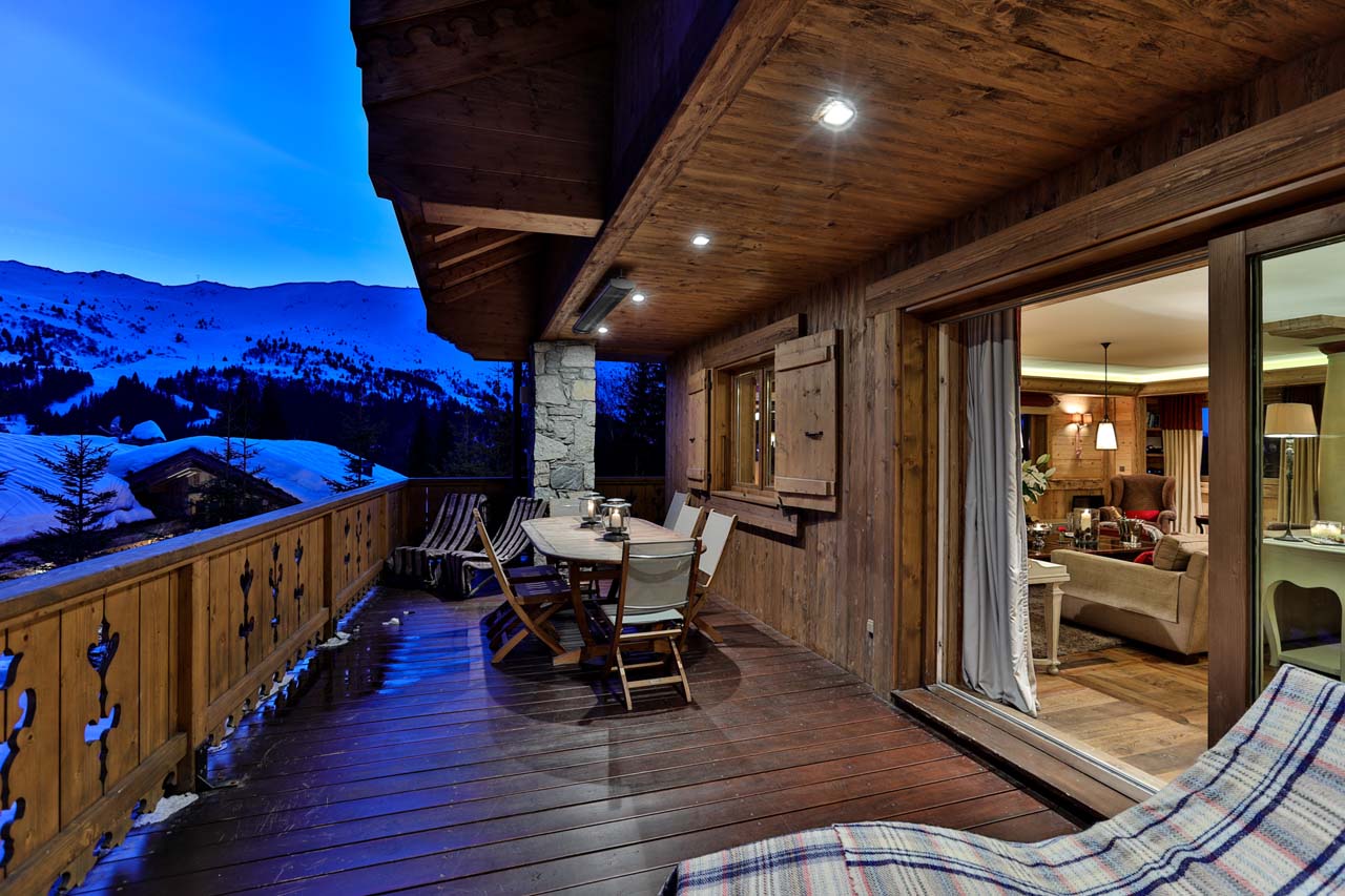 Terrace at Chalet Trois Ours in Meribel