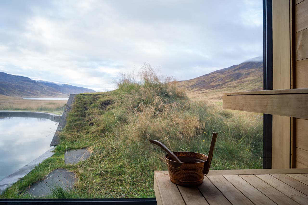 Sauna at Deplar Farm in Iceland in summer