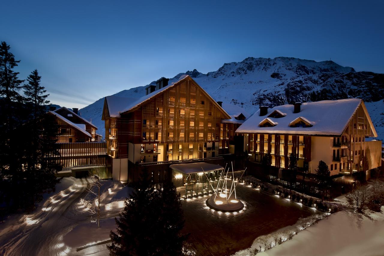 Exterior of the Chedi Hotel in Andermatt