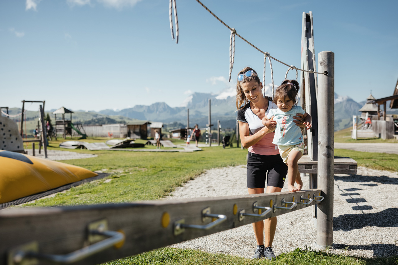 Child in Moviment park in Alta Badia