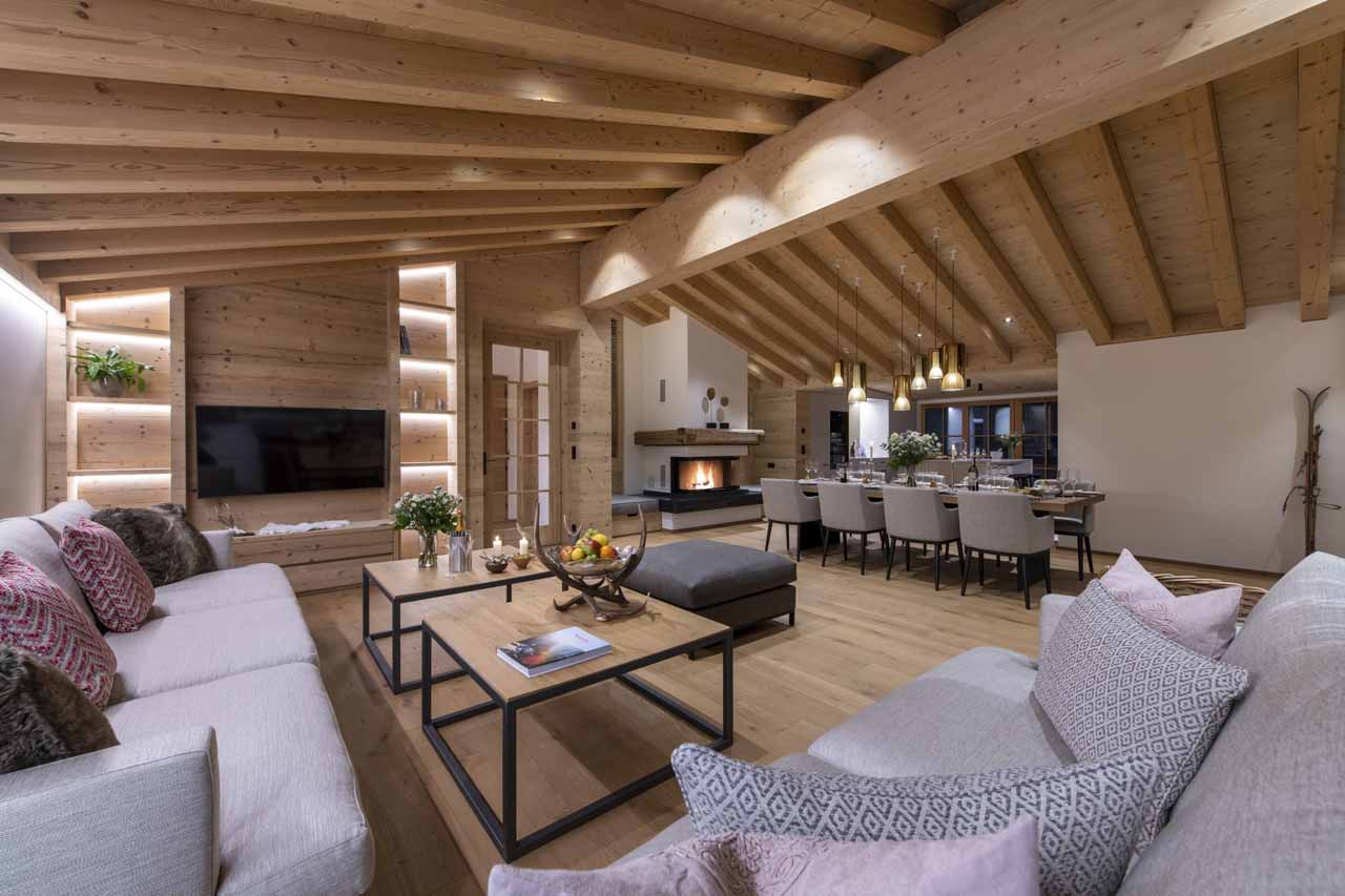 Living area at Brunnenhof Penthouse in Lech