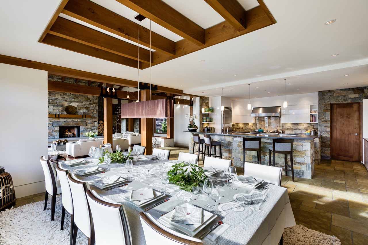 Dining table at Belmont Estate in Whistler