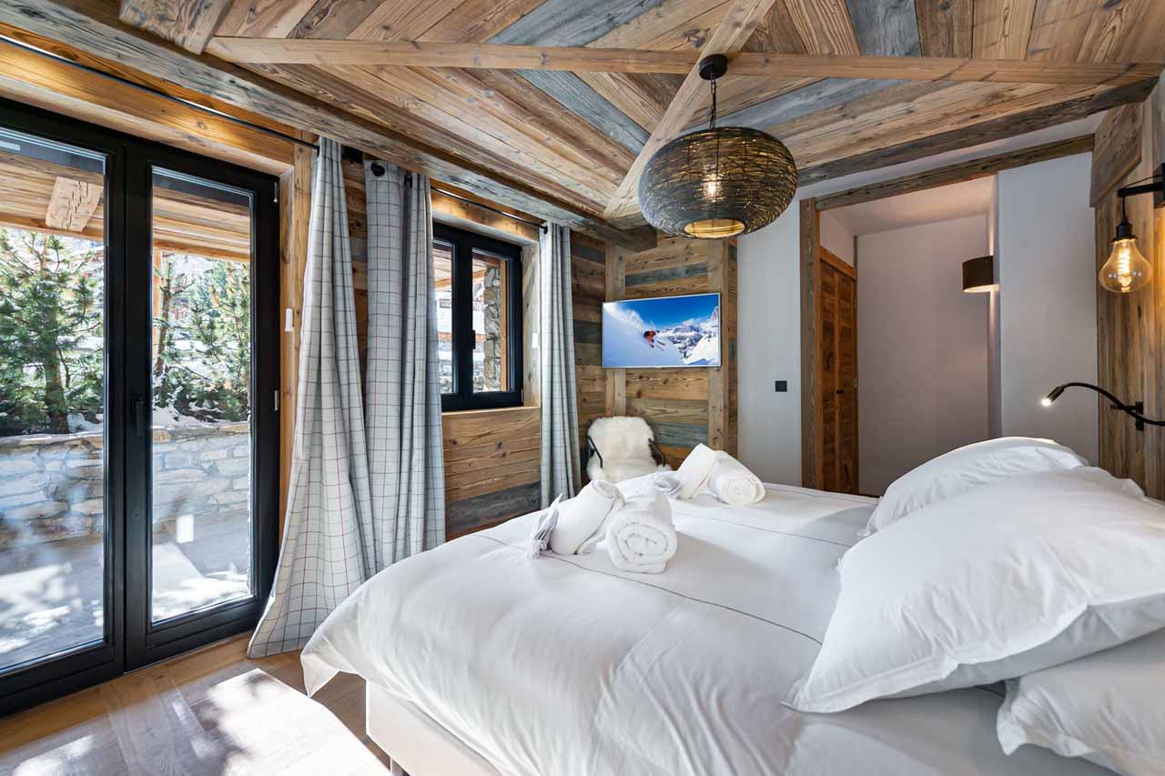 Bedroom one at Chalet Angelus 1 in Val d'Isere