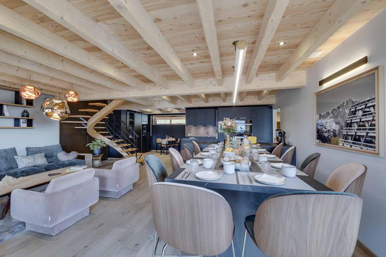 Dining table at Chalet Bela Vya 2 in Les Arcs
