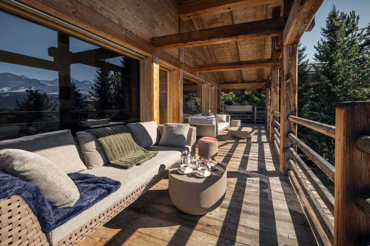 South terrace at Chalet Belle Claire in Verbier