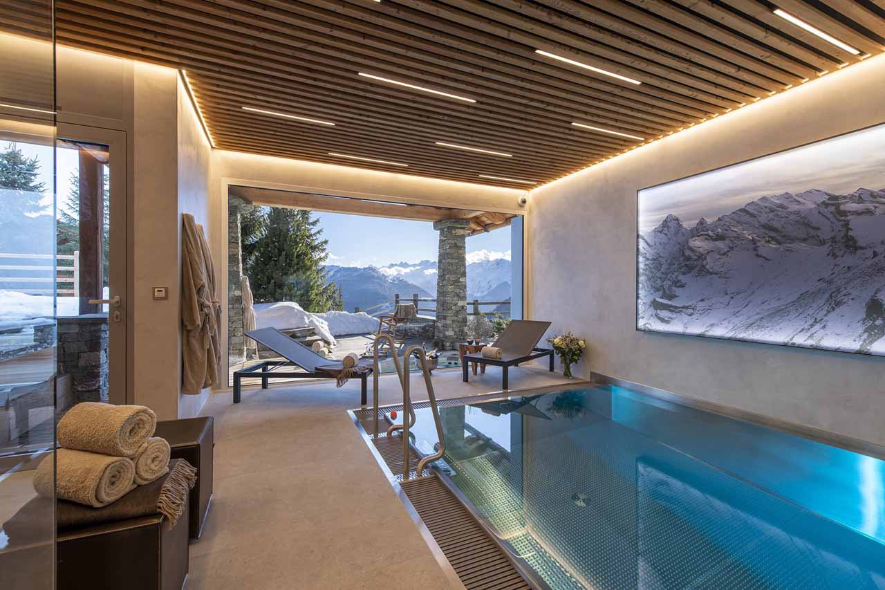 Pool at Chalet belle Claire in Verbier