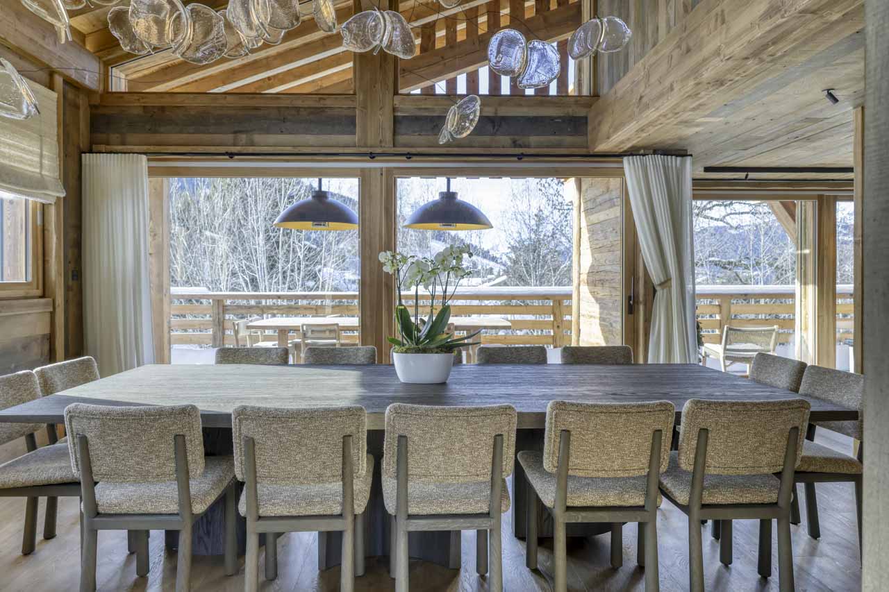 Dining room at Chalet Cham Lou Ka in Megeve