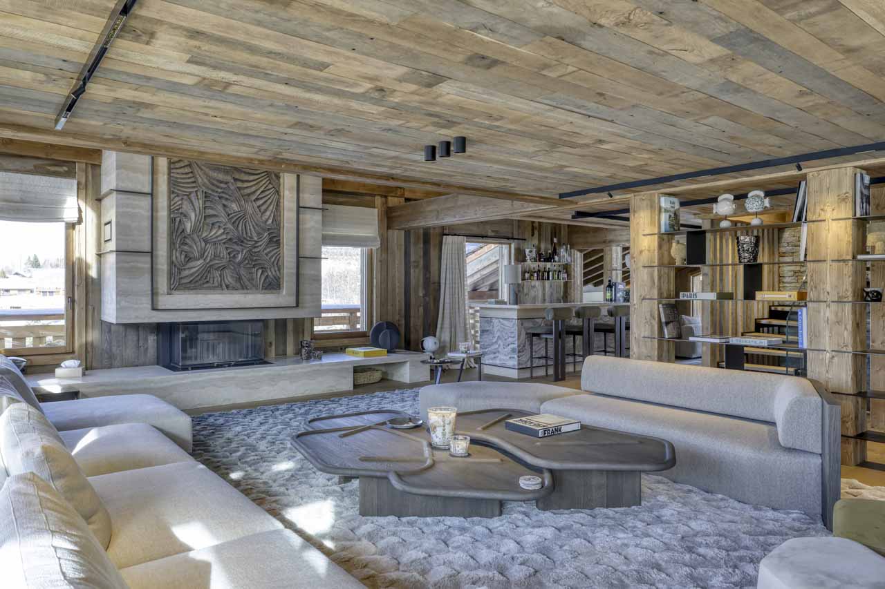 Living area at Chalet Cham Lou Ka in Megeve
