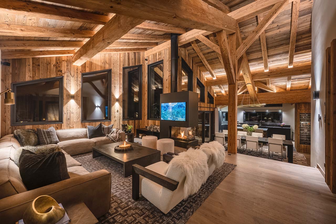 Living room at Chalet Ecliptique in Morzine