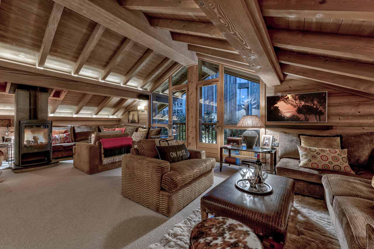 Cosy living area at Chalet Floralie in St Martin de Belleville