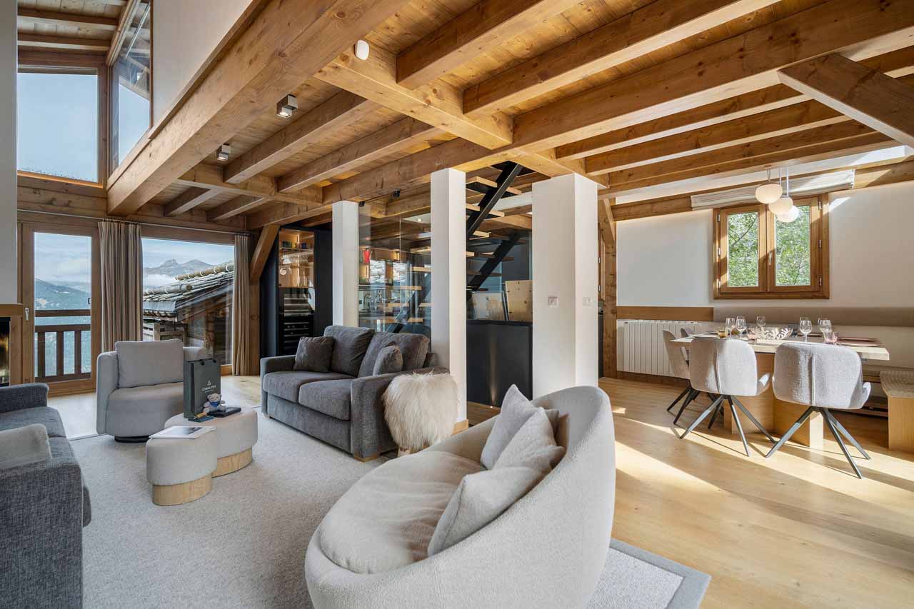 Living area at Grace Dieu in Courchevel 1850