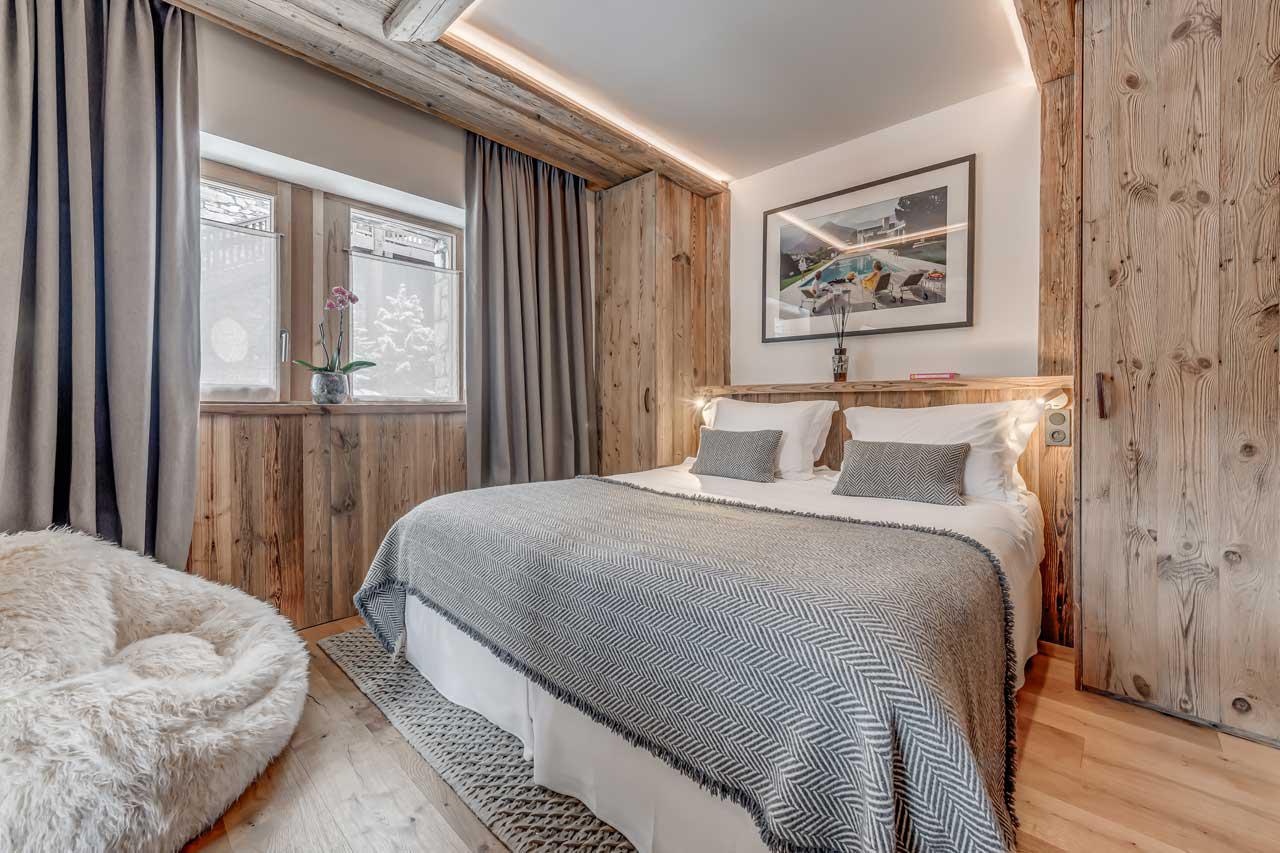 Bedroom one at Chalet Juno in Val d'Isere