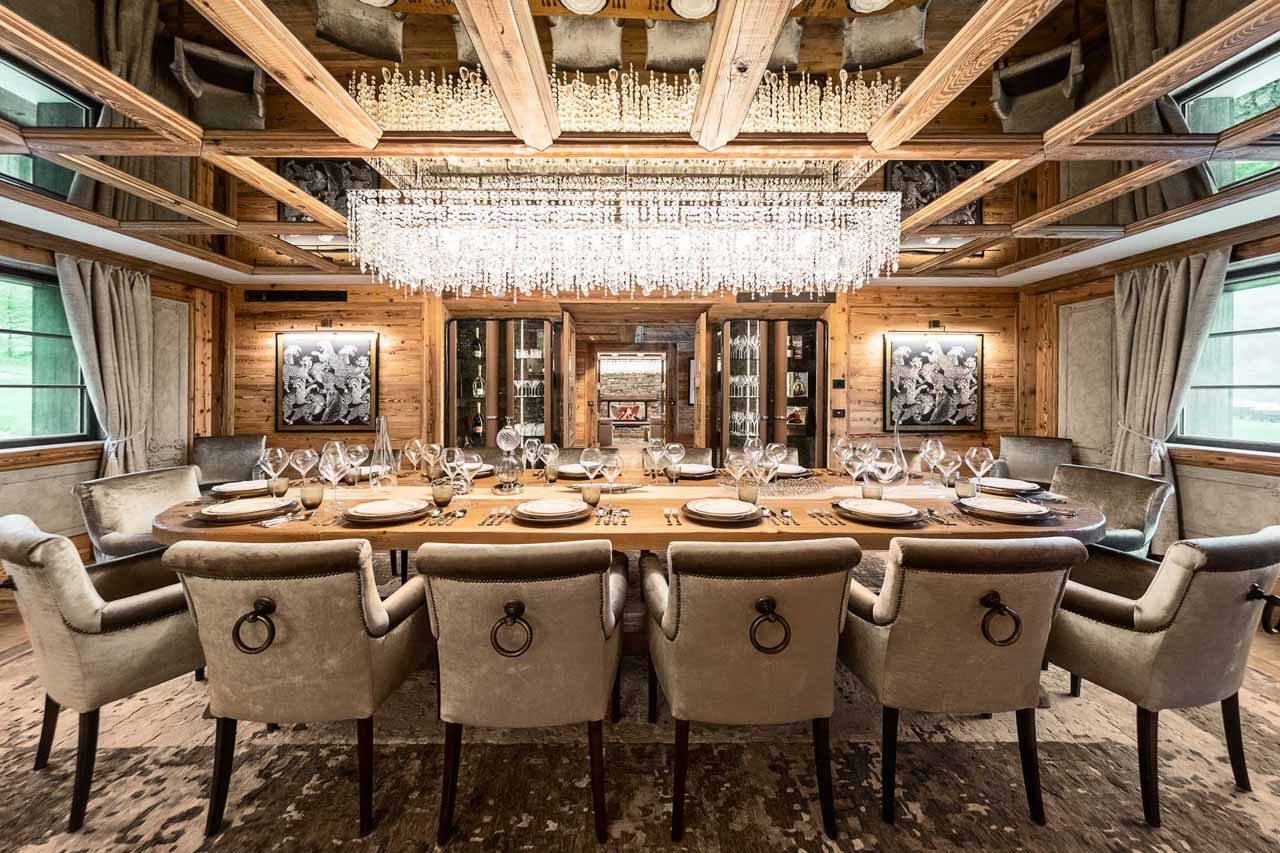 Dining room of Chalet La Fenice in Cervinia