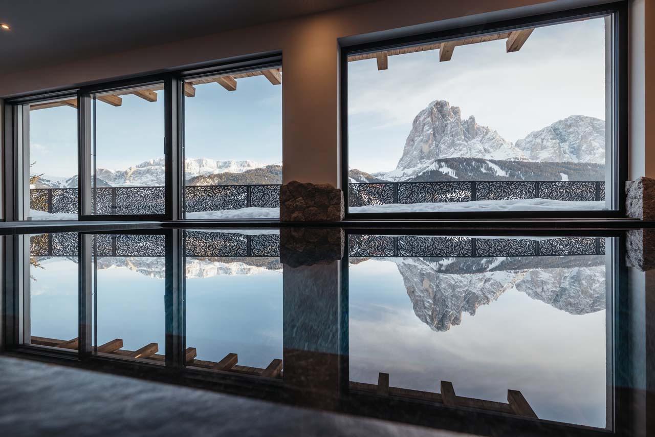 Swimming pool in Chalet Lefiro, Val Gardena