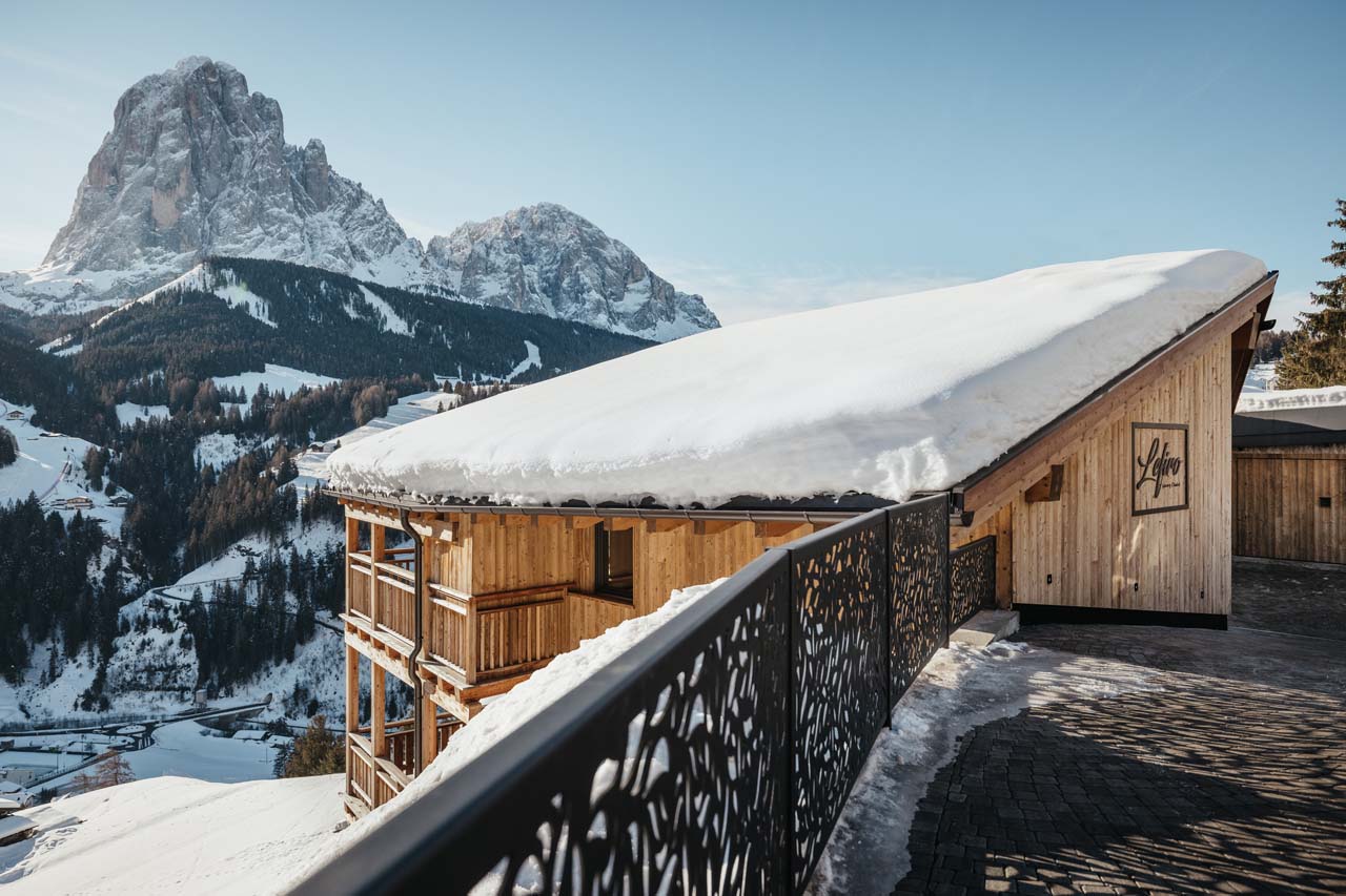 Exterior with mountain views at Chalet Lefiro, Val Gardena