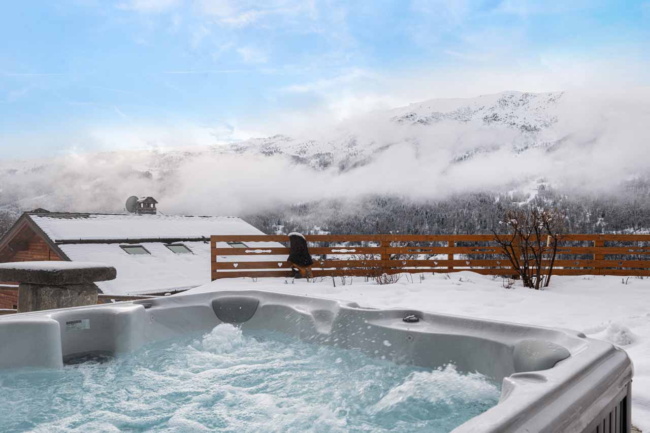 Views from outdoor Jacuzzi at Chalet Les Morilles in Meribel