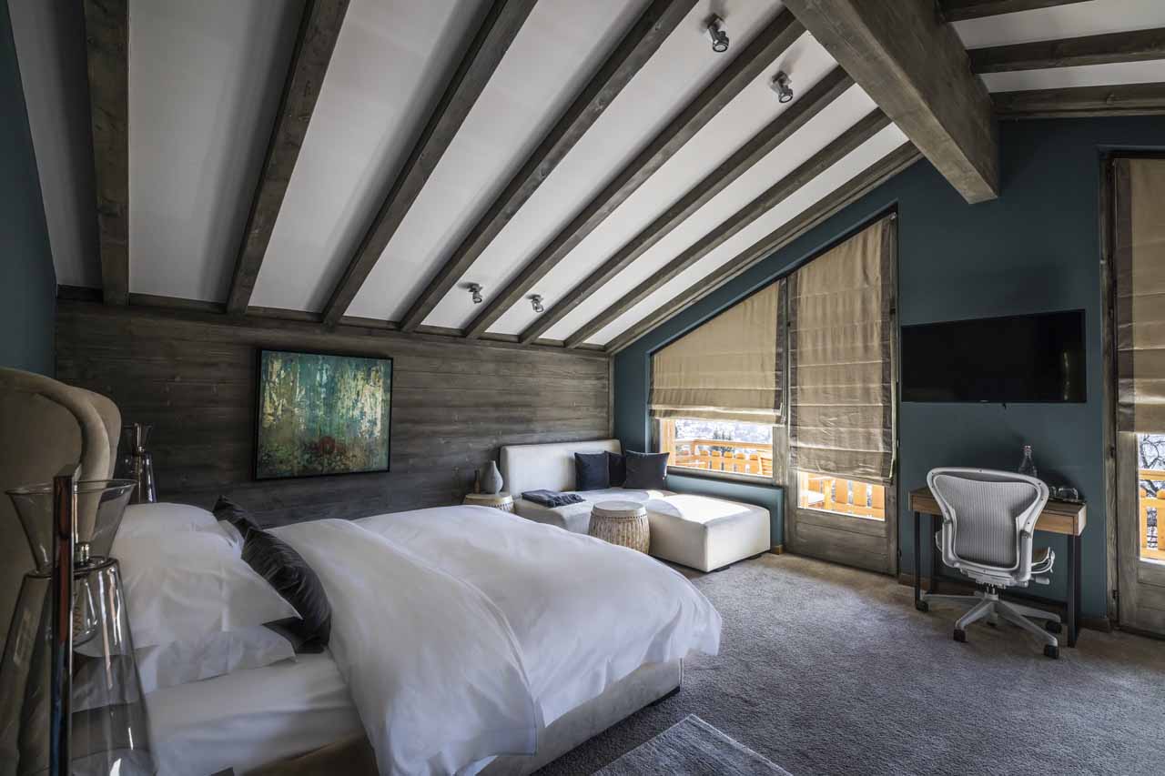 Master bedroom at Chalet No 14 in Verbier