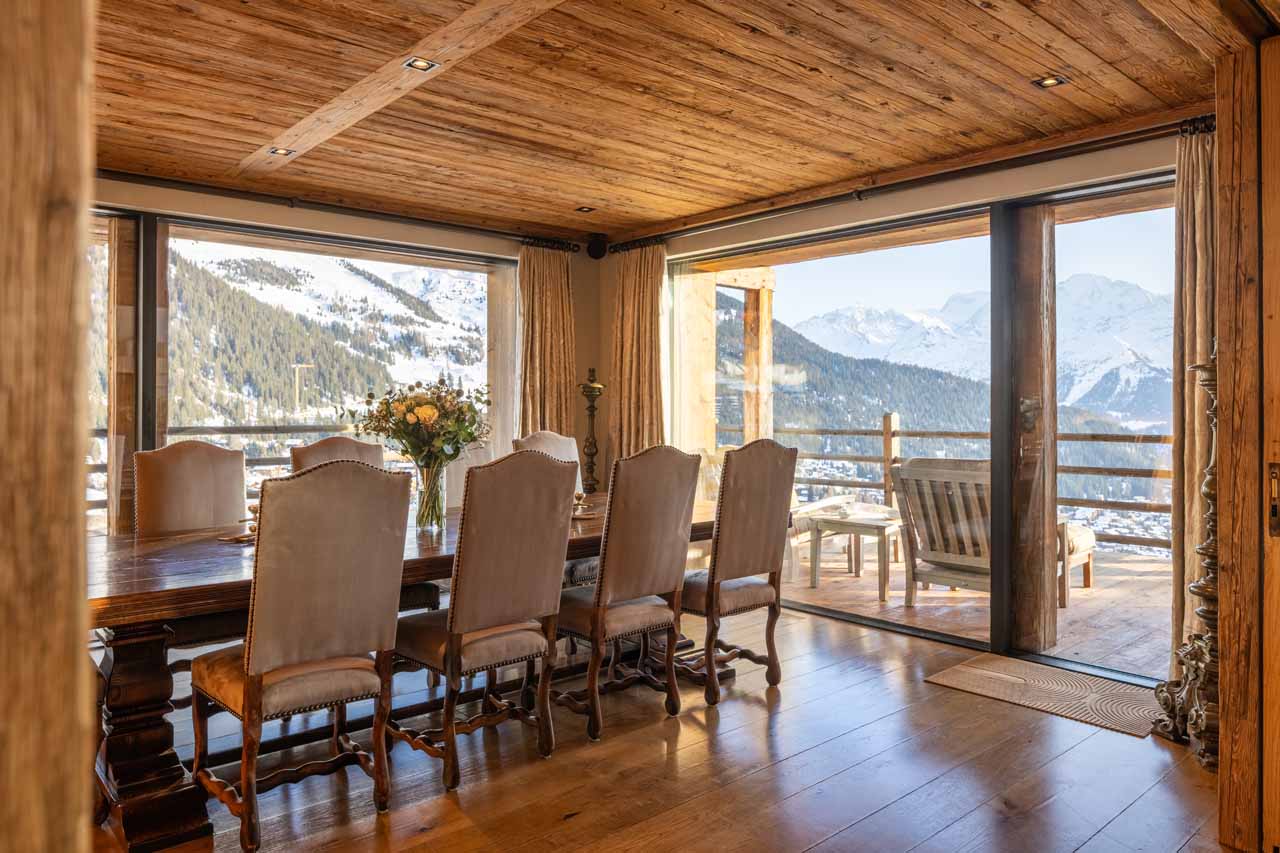 Dining table at Chalet Norte in Verbier