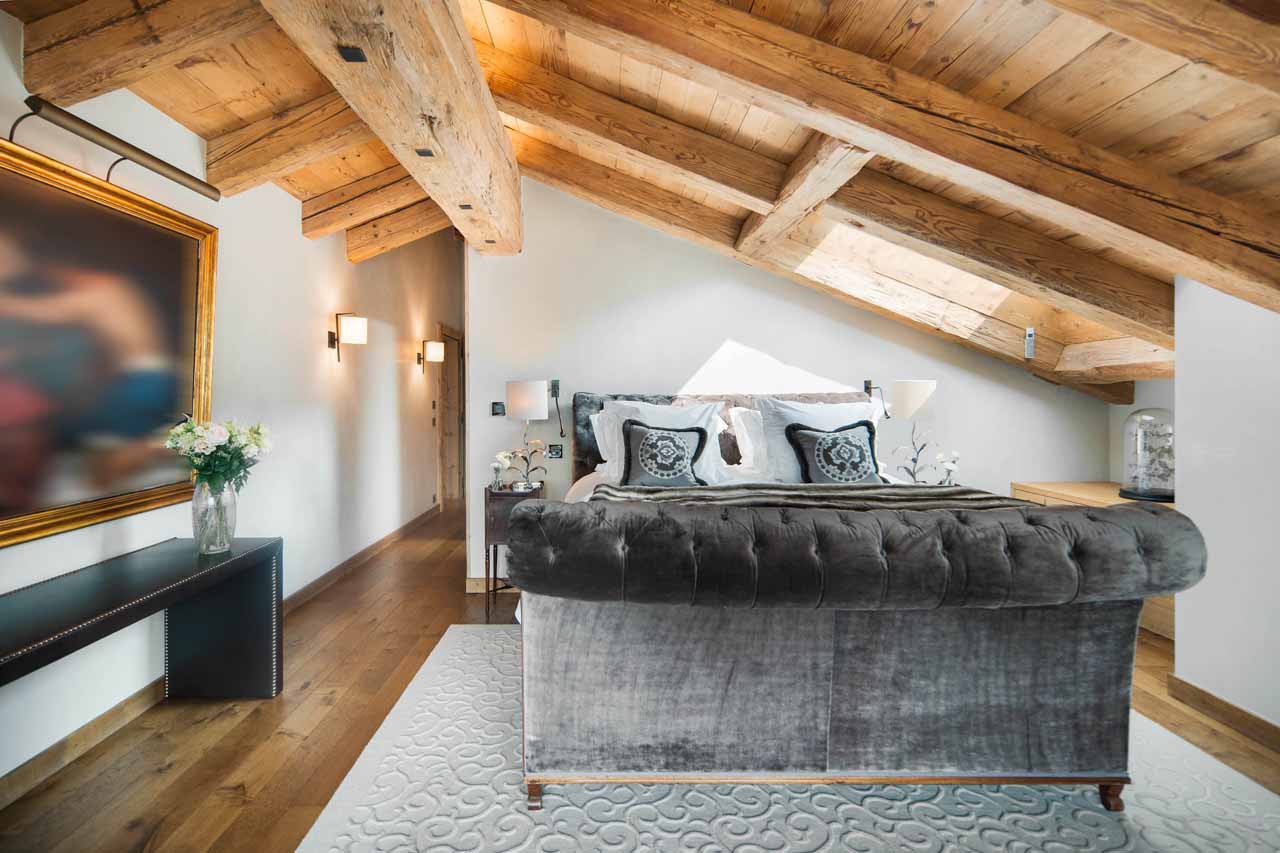 Master bedroom at Chalet Norte in Verbier