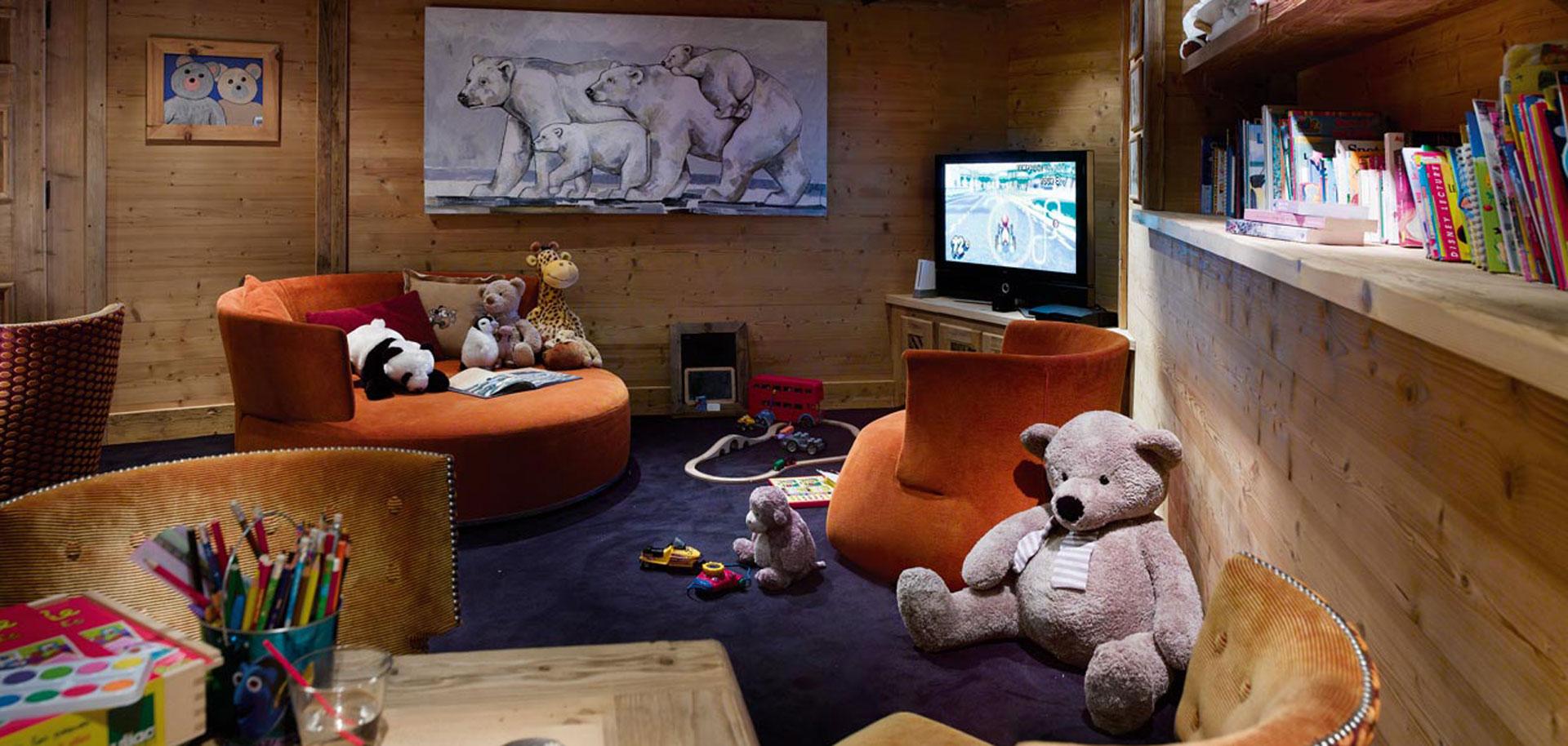 Children's playroom at Chalet Ormello in Courchevel