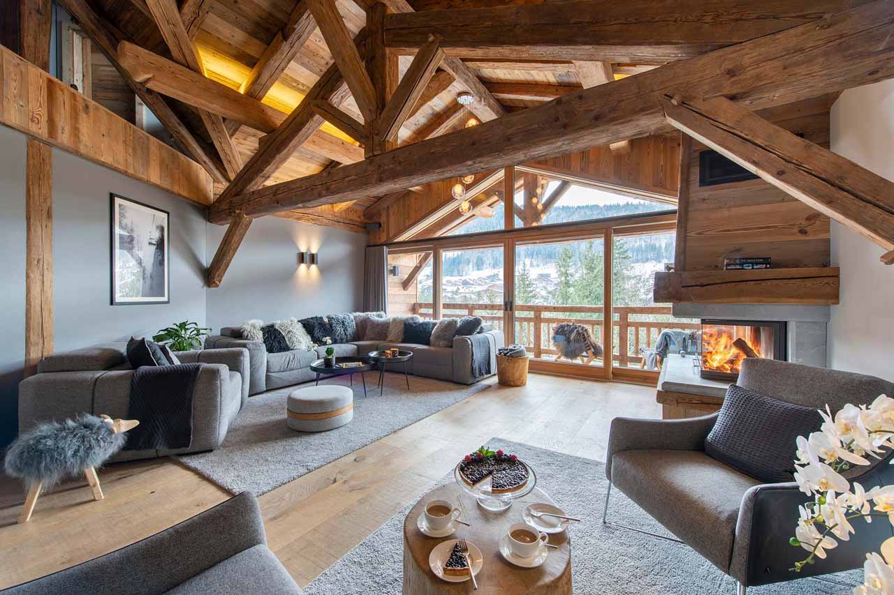 Living room at Chalet Sapphire in Morzine