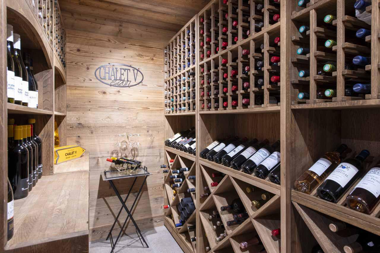 Wine cellar at Chalet V in La Tzoumaz