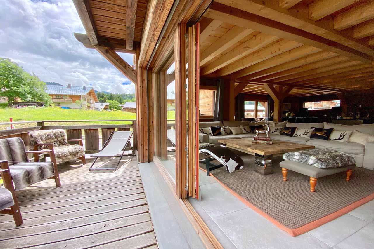 Terrace at Chalet Valambrun in Les Gets