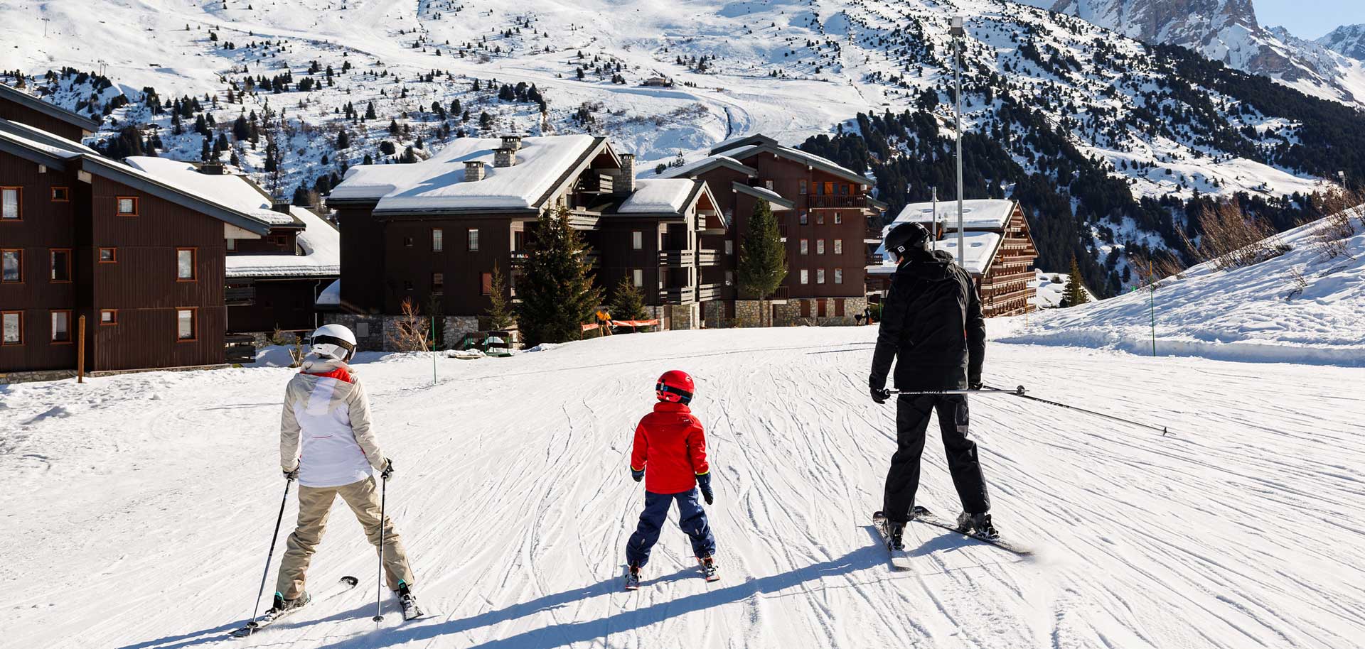 Family skiing in France, Meribel
