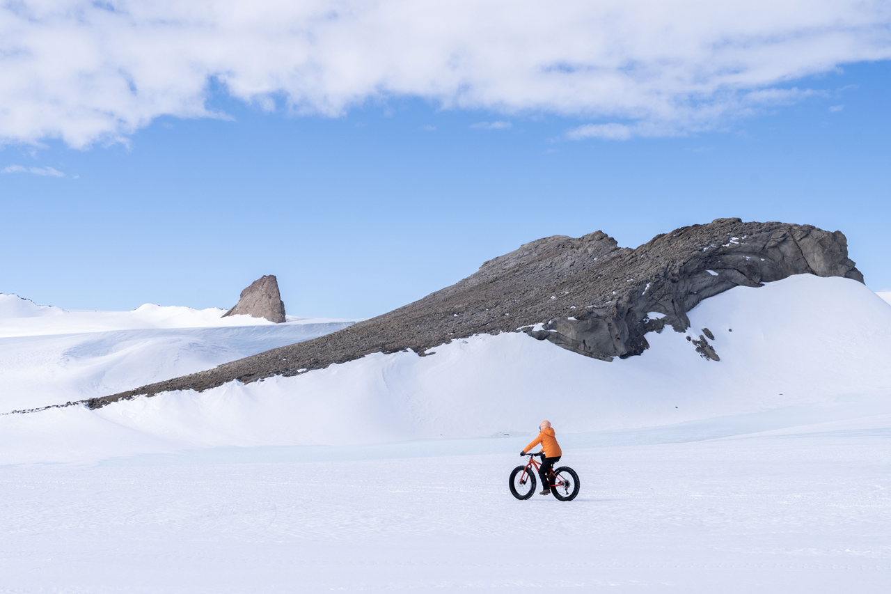 Fat biking in Antarctica