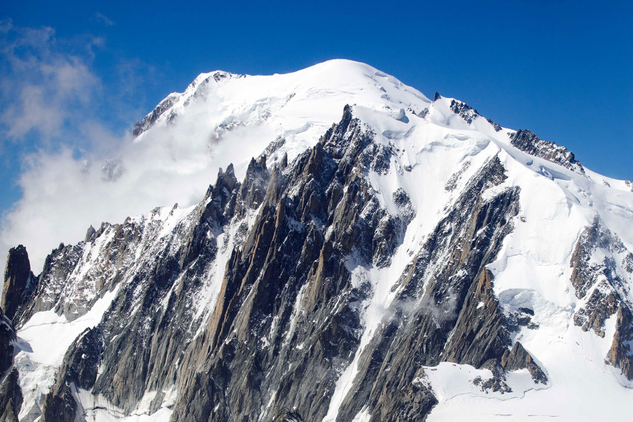 Flying over Mont Blanc in Megeve