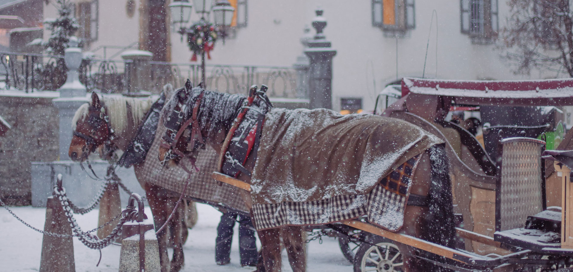 Horse and carriage in Megeve