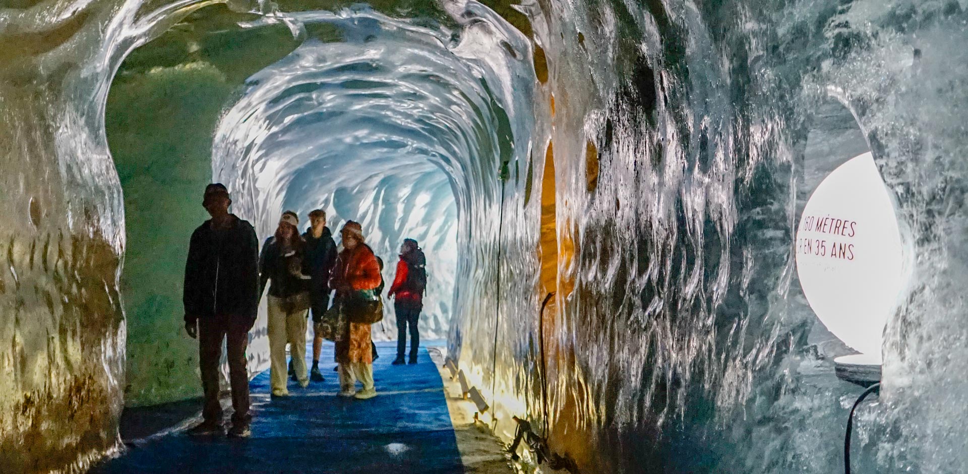 Exploring the Grotto at Mer de Glace in Chamonix