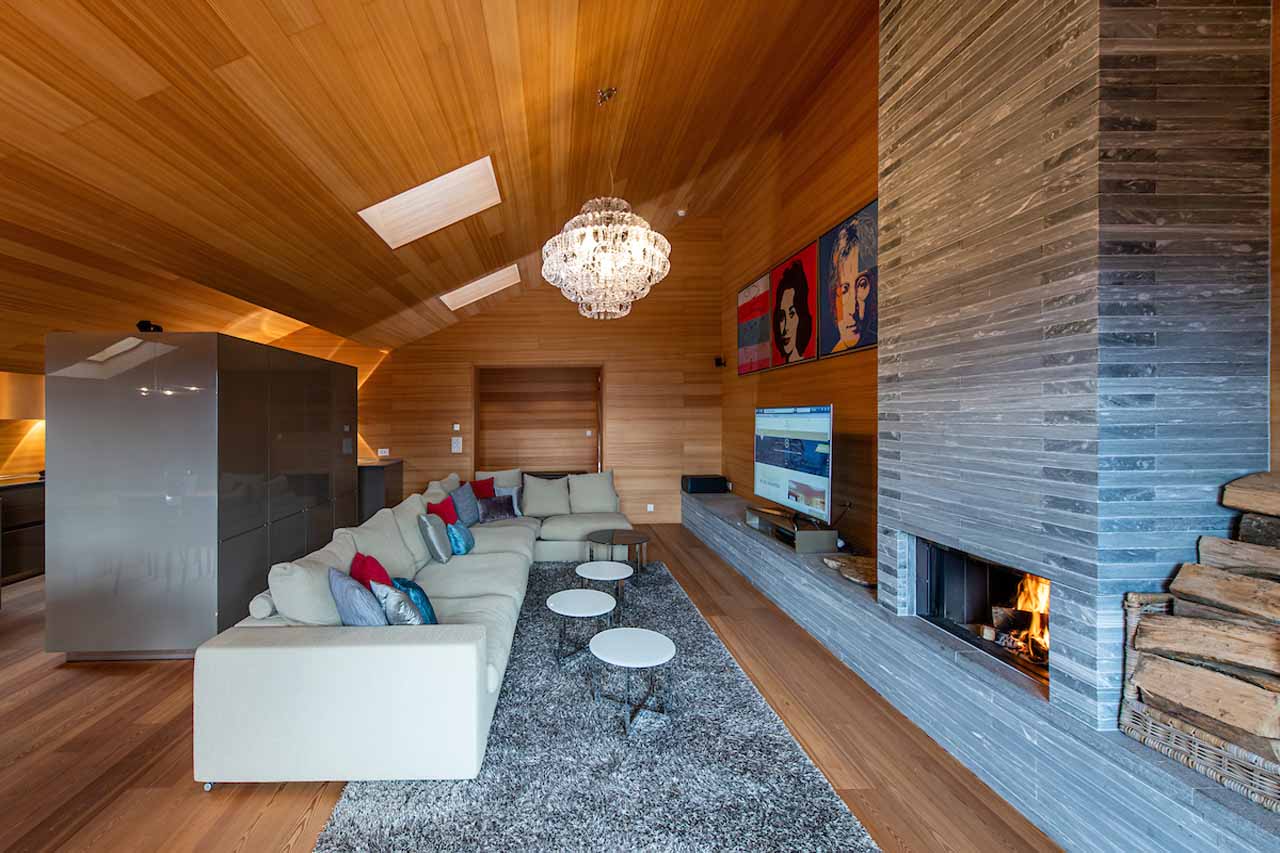 Living area of Royalp Modern Penthouse in Villars