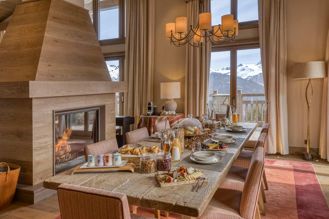 Dining room at Shemshak Lodge in Courchevel 1850