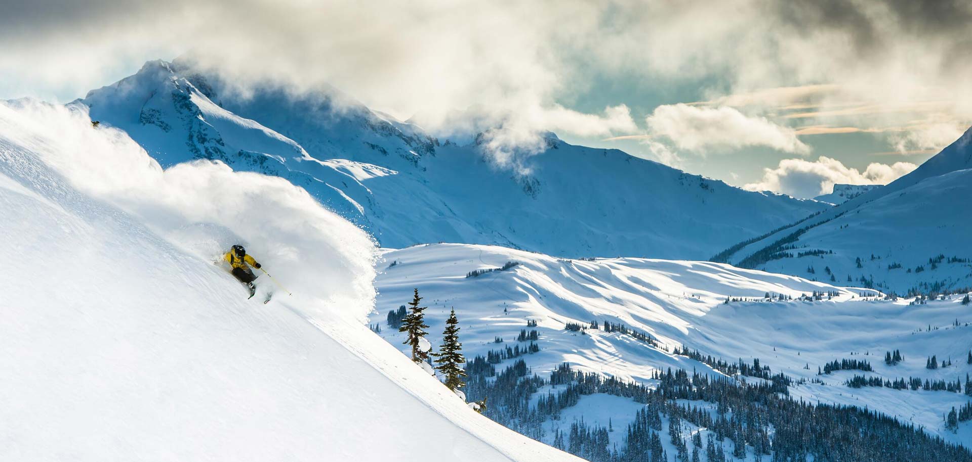 Skiing powder in Whistler