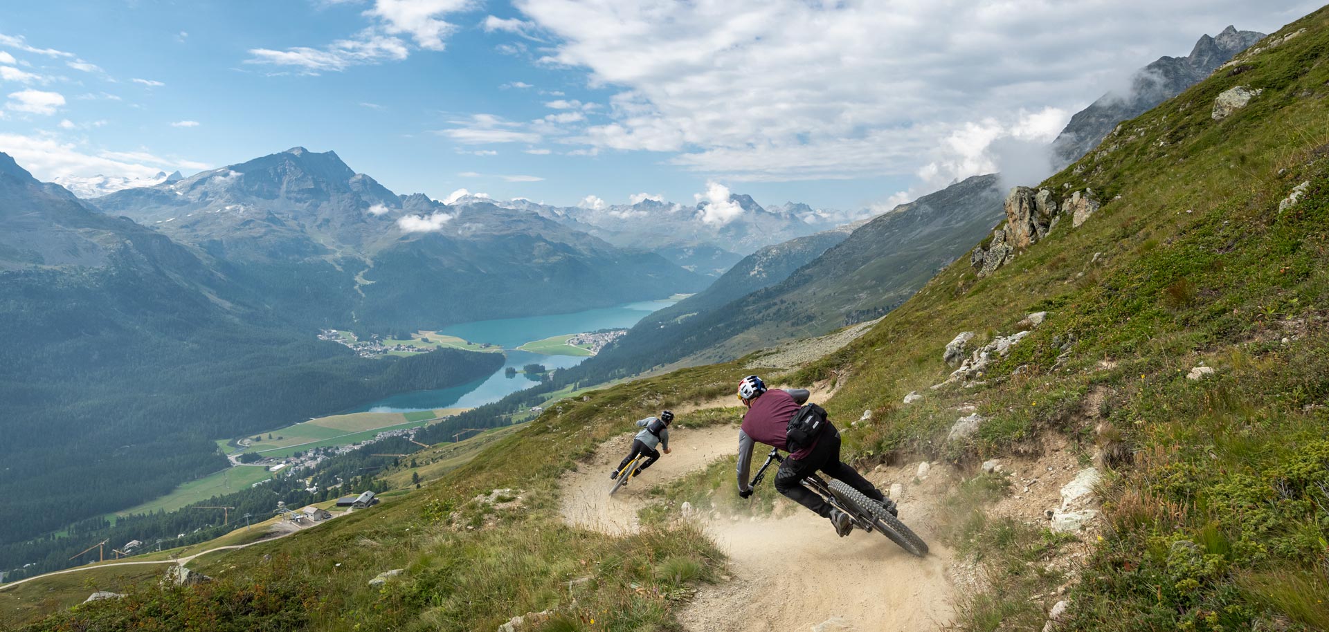 Mountain biking in St Moritz in summer