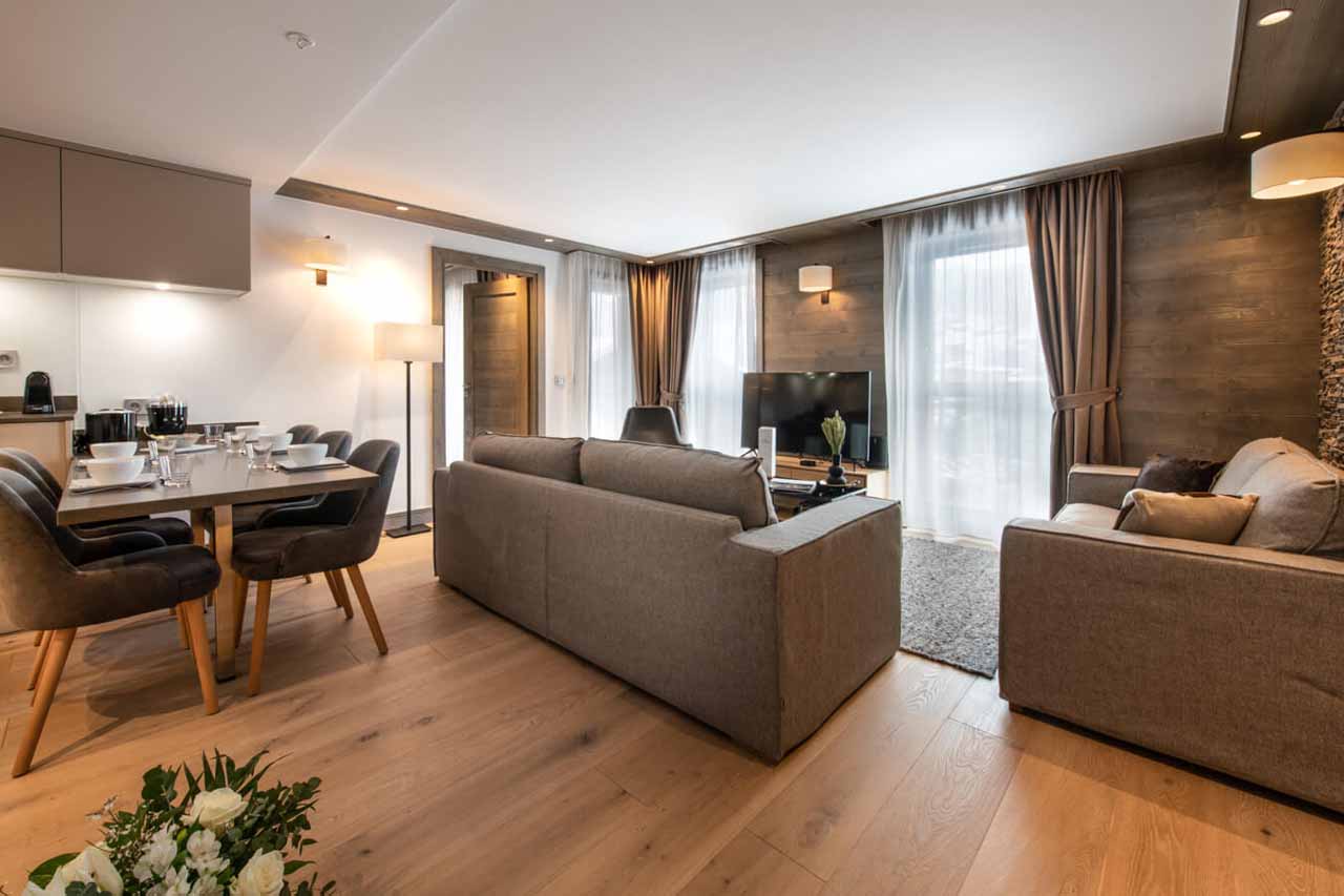 Living area at Sundance Penthouse 610 in Courchevel 1650