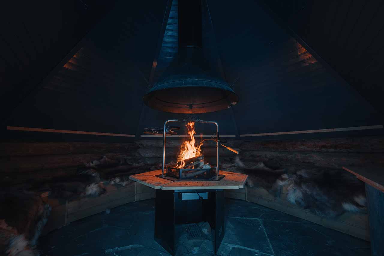 Inside of Lappish hut at The Fell Lodge, Finland