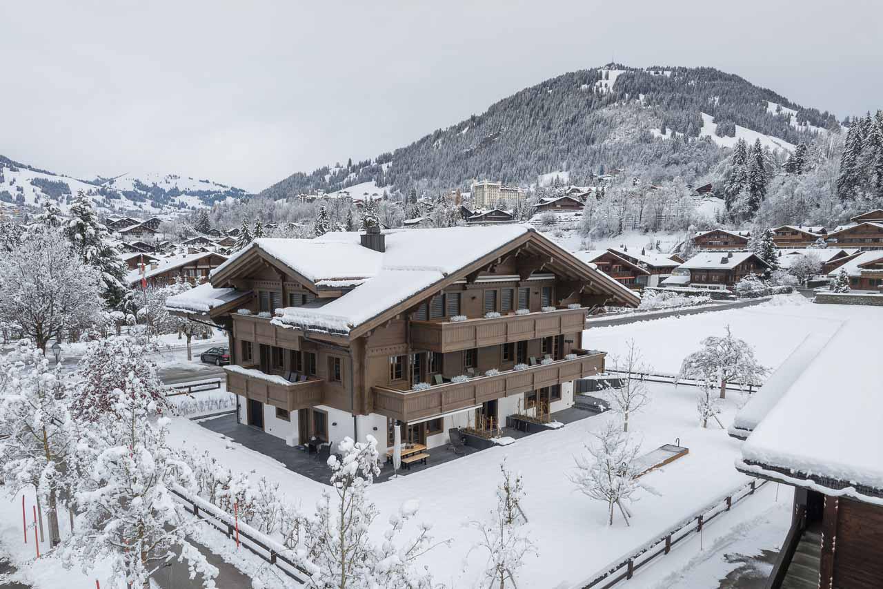 Traditional chalet exterior at Apartment Eggli in Gstaad